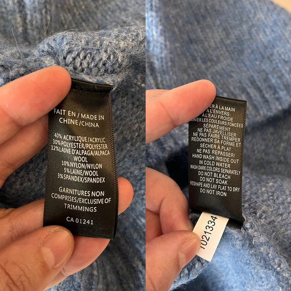 NWT Icone Simons Alpaca Wool Crewneck Sweater XS Blue Melange - Picture 8 of 13